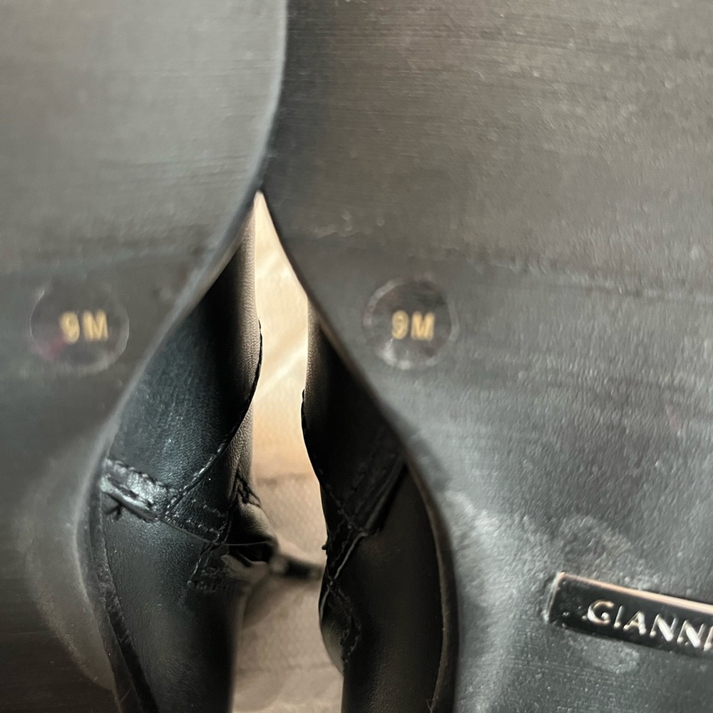 Gianni Bini Black Leather Ankle Boots Heeled Boots Designer Women’s Size 9 - Picture 8 of 11